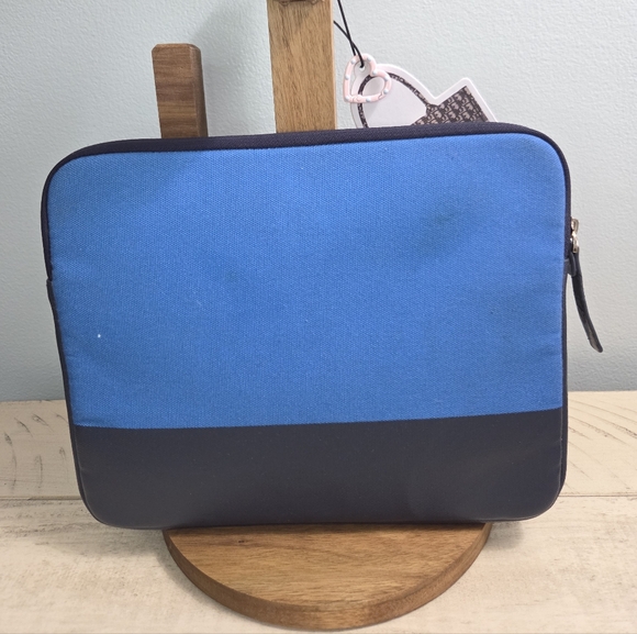 Kate Spade New York "Play Hooky" blue and black iPad case sleeve, EUC - Picture 3 of 12